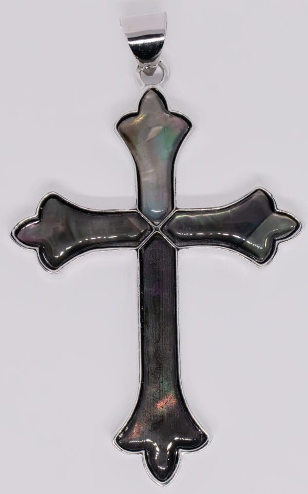 A cross is shown in the middle of a white background.